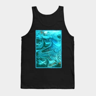 Marbling design in Turquoise (#5 var#4) Tank Top